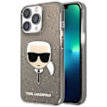 Miniatyrbillede 1 af 5: Glitter Cover til iPhone 13 Pro Smoke Finish Karl Lagerfeld Transparent Sort Svart