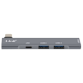 Miniatyrbillede 2 af 6: 4 i 1 USB C Hub med 60 W USB C opladning og 3 USB 3.0 og 2.0 porte LinQ Silver