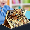 Miniatyrbild 4 av 4: Tablet Fodral - Ej specificerat - 7/8 tum - Ekologisk läder - Leopardmönster - Gul Gul