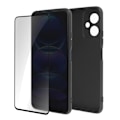 Miniatyrbillede 1 af 5: Etui til Xiaomi Redmi Note 12 - AVIZAR - Sort blød silikone og sort hærdet glas