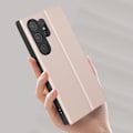 Pikkukuva 4 / 6: AVIZAR kotelo Samsung Galaxy S24 Ultralle - Vaaleanpunainen - Pehmeä kosketus - Korttiteline ja teline Rosa