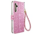 Pikkukuva 1 / 5: Suojakuori Samsung Galaxy A54 5G Glitter Disco Wallet Video Support Pink Rosa