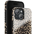 Pikkukuva 3 / 5: Jäykkyydeltään kestävä iPhone 15 -kuori, leopardikuosi, elegantti, nostetut reunat, Burga musta Svart