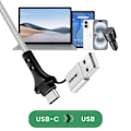 Miniatyrbillede 5 af 5: 5-i-1 USB og USB-C til USB-C Micro USB Lightning Akashi Hvid Opkrævningskabel Vit