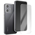 Pikkukuva 1 / 4: Pakkaus suojaksi Xiaomi Redmi 12 5G TPU Pehmeä Kuori ja 7H Moxie Läpinäkyvä Lasi Vit