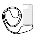 Miniatyrbild 1 av 4: Coque - AVIZAR - iPhone 13 - Avtagbar rem - Silikon - Transparent Svart, klar