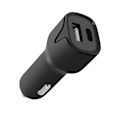 Pikkukuva 1 / 4: Auton lataaja - Setty - Tupakansytytin - Kaksinkertainen USB- ja USB-C-ulostulo - 2.4A - Ylikuormitussuoja Svart