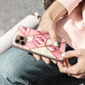 Pikkukuva 4 / 4: Suojakuori - AVIZAR - iPhone 11 Pro - Geometrinen kuvio - Irrotettava naru - Vaaleanpunainen Rosa