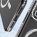 Miniatyrbild 4 av 6: Diamantfodral till iPhone 11 - AVIZAR - Black Rhinestone Outline - Stel - Syntet - Blandat Svart