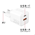 Miniatyrbillede 5 af 6: GaN III 35W Vægbelader med USB-C + Mini USB Porte Forcell Hvid Vit