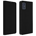 Miniatyrbild 1 av 4: Fodral för Samsung Galaxy A51 - Äkta Läder - Svart - Kortfack - Videostöd - Mjuk Svart