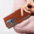 Pikkukuva 4 / 5: Kotelo Xiaomi Poco F6:lle - AVIZAR - Käännettävä lompakkoteline Vintage Style - Ruskea kastanj
