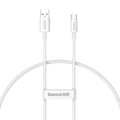 Miniatyrbillede 1 af 3: USB-A / USB-C Datakabel og Opladning 100W 480 Mbps 0,25 meter Baseus Hvid Vit