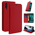 Miniatyrbillede 2 af 4: Etui til Samsung Galaxy A50 - Folio Cover - Ægte læder - Rød - Video støtte - Kortholder compartementer Röd