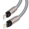 Miniatyrbillede 4 af 5: Tour de Cou 2 i 1 med USB-C til Lightning Kabel Længde 1.2m LinQ Grå Grå