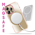 Miniatyrbillede 3 af 6: Coque MagSafe til iPhone 14 Pro i glas bag i champagnefarve rosa Rosa