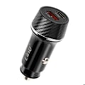 Miniatyrbild 1 av 5: Laddare Bil 38W USB-C + USB Snabbladdning Design Kol LinQ Svart Svart