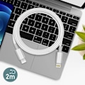 Pikkukuva 4 / 4: USB-C - Lightning-kaapeli - Power Delivery - 2m - Nopean latauksen - Yhteensopiva iPhonen kanssa - Valkoinen Vit