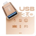 Miniatyrbillede 4 af 5: Adaptør OTG USB til USB C Kompakt og Praktisk LinQ Guld