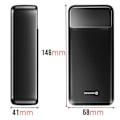 Miniatyrbillede 4 af 5: Batteri Ekstern 30000mAh med USB-C og 2 USB LED Skærm Kompakt Swissten Sort Svart