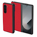 Miniatyrbillede 1 af 5: Etui til Samsung Galaxy Z Fold 6 Foldbart Design Kornet Tekstur Rød Röd