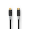 Miniatyrbillede 1 af 3: USB-C Han til USB-C Han 100W 20 Gbps 4K 2m Nedis Sort Svart