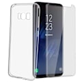 Pikkukuva 1 / 4: Suojauspaketti - Samsung - Galaxy S8 - Silikonikuori - Karkaistu lasilevy - Kattava suojaus Transparent