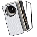 Miniatyrbild 3 av 5: Coque i kolför radar Huawei Mate X6 Vävd Läder Silikon Kant Vit Vit