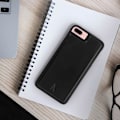 Miniatyrbild 3 av 6: Coque iPhone 8+, 7+, 6+, 6S+ Hård Skydd Äkta Läder Akashi Svart Svart