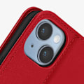 Miniatyrbillede 4 af 5: Premium Læder iPhone 14 etui med kortholder og videostøttefunktion - AVIZAR - Rød Röd