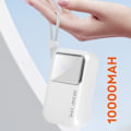 Miniatyrbillede 3 af 5: Eksternt batteri 10000mAh + Lightning og USB C-kabler Kompakt LinQ Hvid