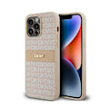 Miniatyrbillede 1 af 6: DKNY Læder Mono Stripe & Metal Logo - Etui til iPhone 14 Pro Max (Pink)
