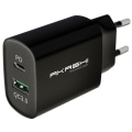Pikkukuva 1 / 4: AKASHI ALTACQC20BLK - AKASHI - Harmaa - Musta - USB Type C 20 W - USB-A Qualcomm 3.0 3A Svart