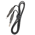 Miniatyrbillede 2 af 5: Multikabel - LinQ - 100W - USB-C og Lightning - Flettet design - Antiknuder Svart