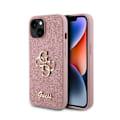 Pikkukuva 1 / 6: iPhone 15 - Guess Glitter Script Big 4G (GUHCP15SHG4SGP) - Vaaleanpunainen rosa