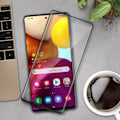 Pikkukuva 4 / 4: Näyttökalvo - AVIZAR - Samsung Galaxy A71 - 9H karkaistu lasi - Erittäin läpinäkyvä - Isku- ja naarmuuntumissuoja Svart