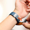 Miniatyrbillede 3 af 5: AVIZAR-rem til Samsung Galaxy Watch 5/5 Pro / 4 i blåt læder med magnetspænde Blå