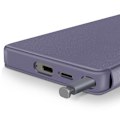 Miniatyrbillede 4 af 6: Læderetui til Galaxy S25 Ultra med vindue til visning og kortlomme i lavendel Lila