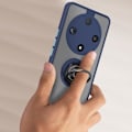 Miniatyrbild 3 av 6: Smartphonefodral - AVIZAR - Honor Magic 6 Lite 5G - Metallringstödfunktion - Midnattsblå Blå