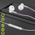 Miniatyrbillede 3 af 4: Bluetooth høretelefoner - MOXIE - Moxie White - Lightning stik - In-ear - Lydkontrol