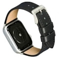 Miniatyrbillede 2 af 4: Armbånd - DBRAMANTE1928 - København - Saffiano Læder - Sort Sølv - Til Apple Watch 42-44mm Svart silver