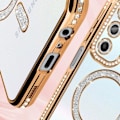 Miniatyrbillede 4 af 6: Diamantetui til Samsung Galaxy A25 - AVIZAR - Guld Rhinestone Outline - Stiv - Syntetisk - Blandet Gul