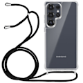 Miniatyrbild 1 av 5: Silikonskydd för Samsung S25 Ultra Chockresistent med Transparent Flätad Snodd Vit