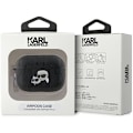 Miniatyrbillede 4 af 4: AirPods Pro 2 etui - Karl Lagerfeld - Monogram Karl & Choupette - Øko-læder - Sort - Halvstiv Svart