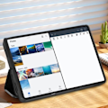 Miniatyrbillede 3 af 5: Etui til Lenovo Tab P12 - AVIZAR - Trifold - Sort kunstlæder - Videostøtte og tastatur - Fuld beskyttelse Svart