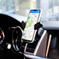 Miniatyrbillede 3 af 4: Smartphone Holder - AKASHI - 6,5'' - Ventilationsmontering - 360° roterbar - Sort plastik Svart