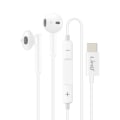 Miniatyrbild 2 av 6: USB C Hörlurar Kontrollknappar Längd 1,2m LinQ Vit Vit