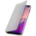 Miniatyrbillede 1 af 4: Hus til Samsung Galaxy S10 Plus - AVIZAR - Spejl Cover - Gennemsigtig Klap - Sølv - Indbygget Støtte Pengar