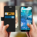 Miniatyrbild 3 av 4: Hölster - Nokia - 7.1 - Plånbok - Mjuk Fodral - Videostöd - Svart Svart