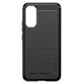 Miniatyrbillede 2 af 5: Taske til Samsung Galaxy A34 5G - AVIZAR - Forstærket blød - Sort - Carbon børstet effekt Svart